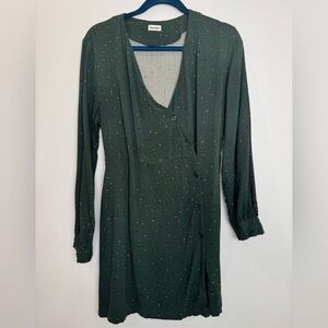 Rachel Green abstract print Button-Down wrap Dress size large